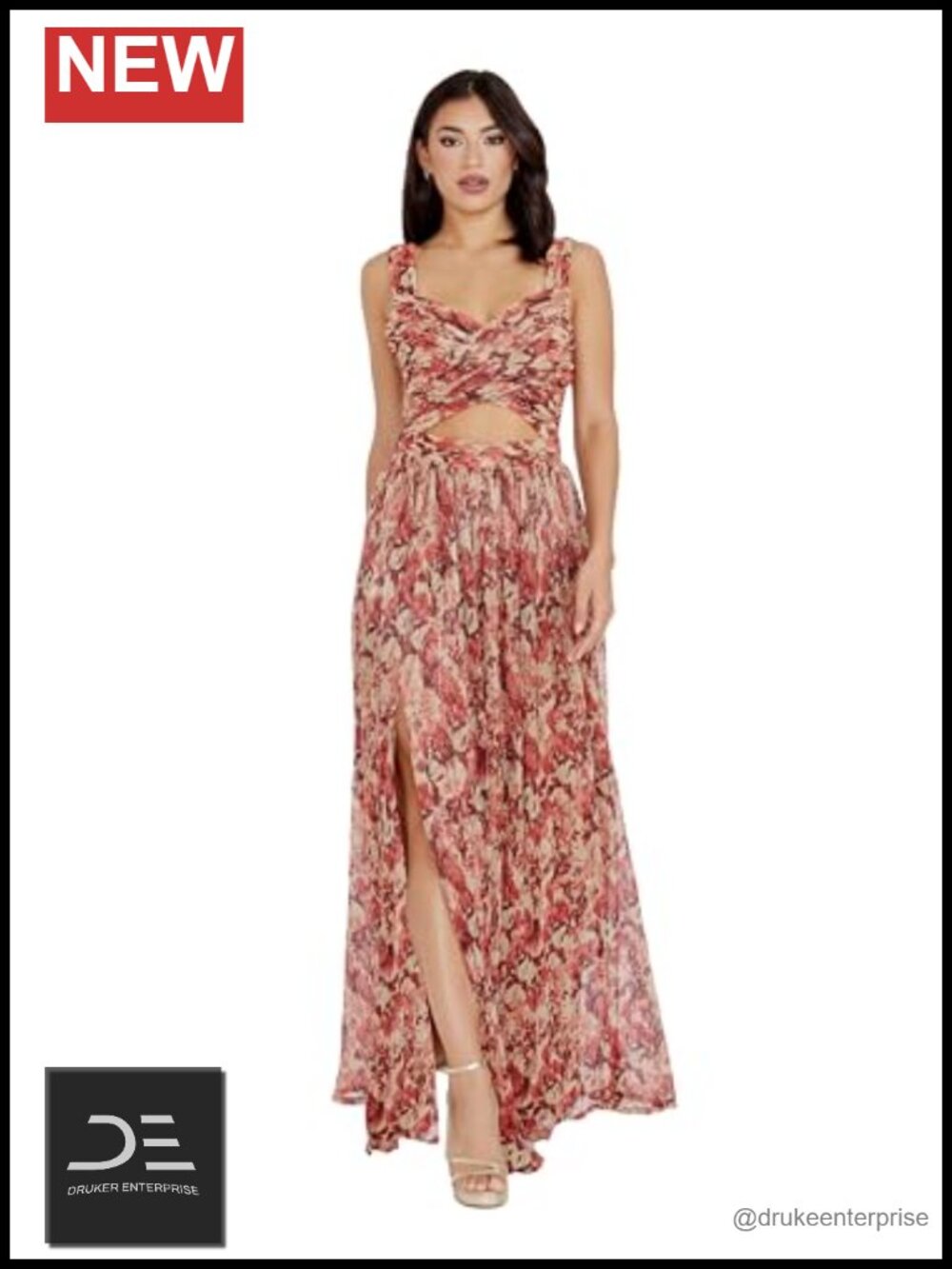 Fit and Flare Maxi Dress Sweetheart Neck Waist Cutout Sleeveless Wedding Guest